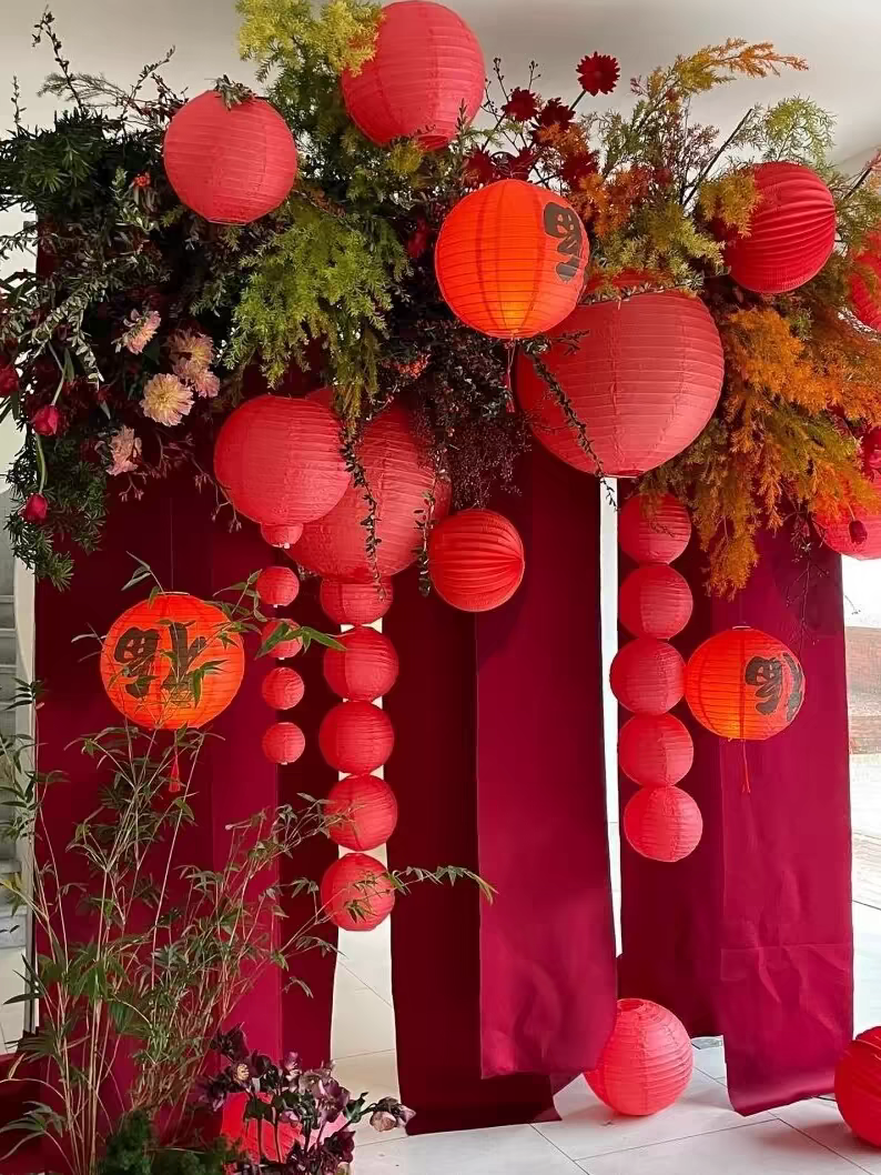 红色纸灯笼古风灯笼S