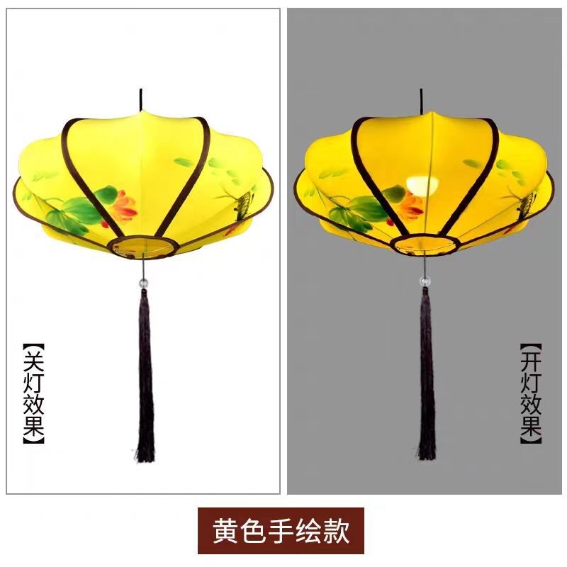 新中式布艺飞碟吊灯S