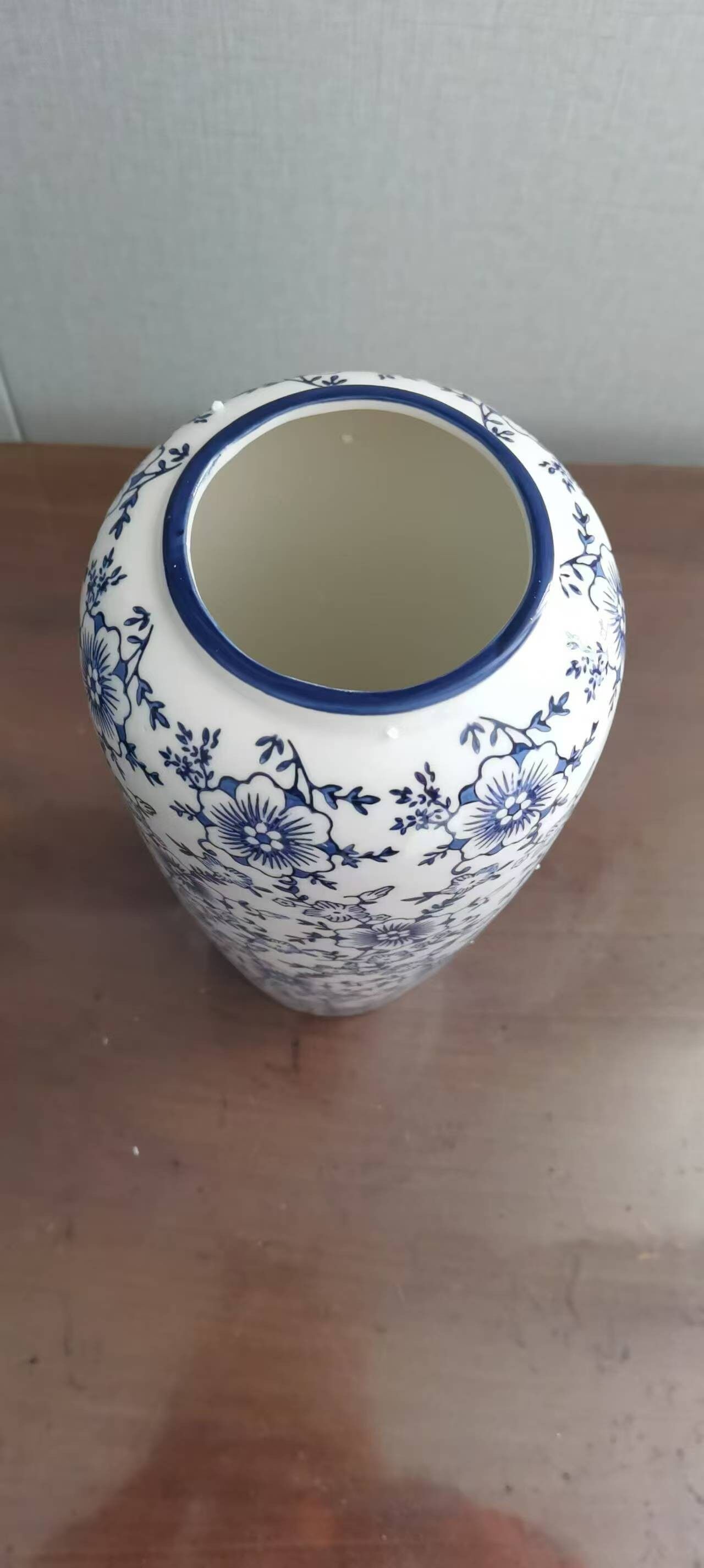 青花瓷新中式大绿植花瓶