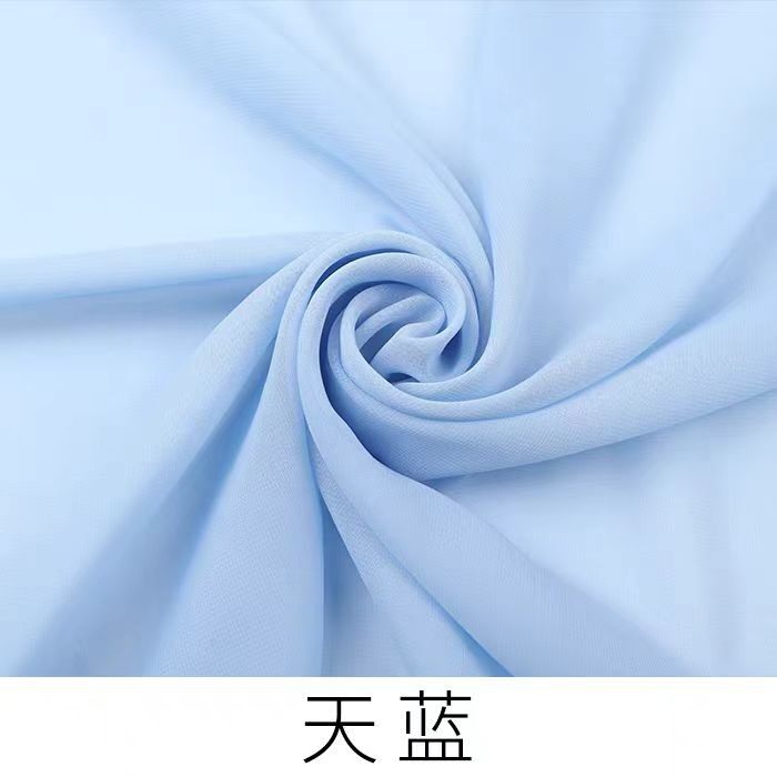 天蓝色雪纺造型布S