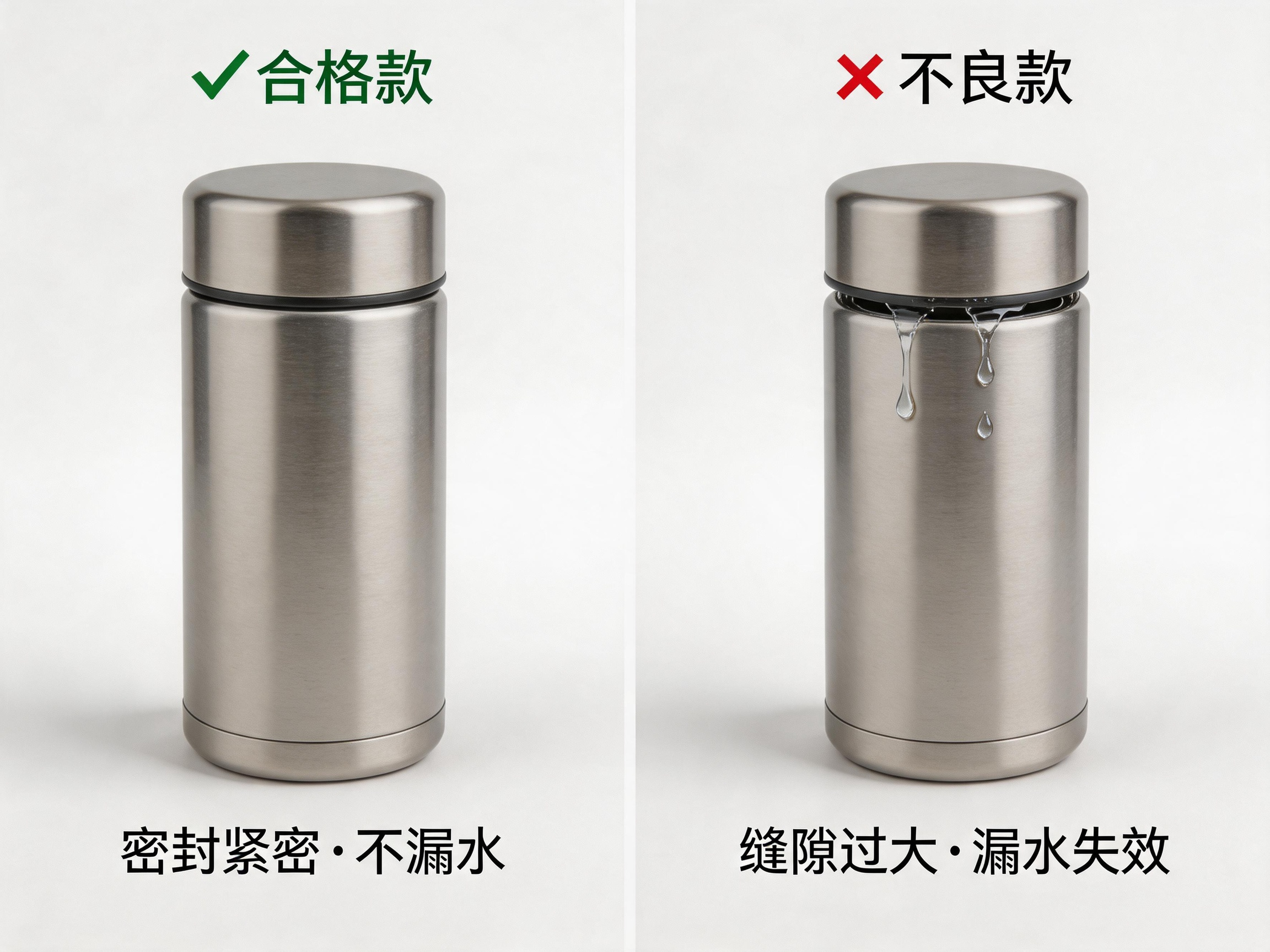 保温杯上盖与下盖组装漏水
