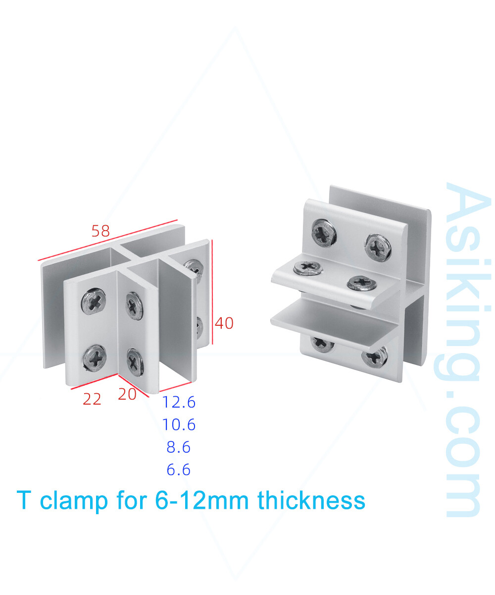 aluminum alloy T shape 3 ways panel clamp fitting