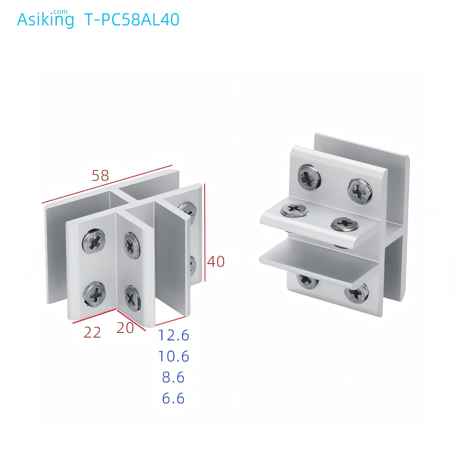 T shape anodized aluminum alloy panel clamp fitting