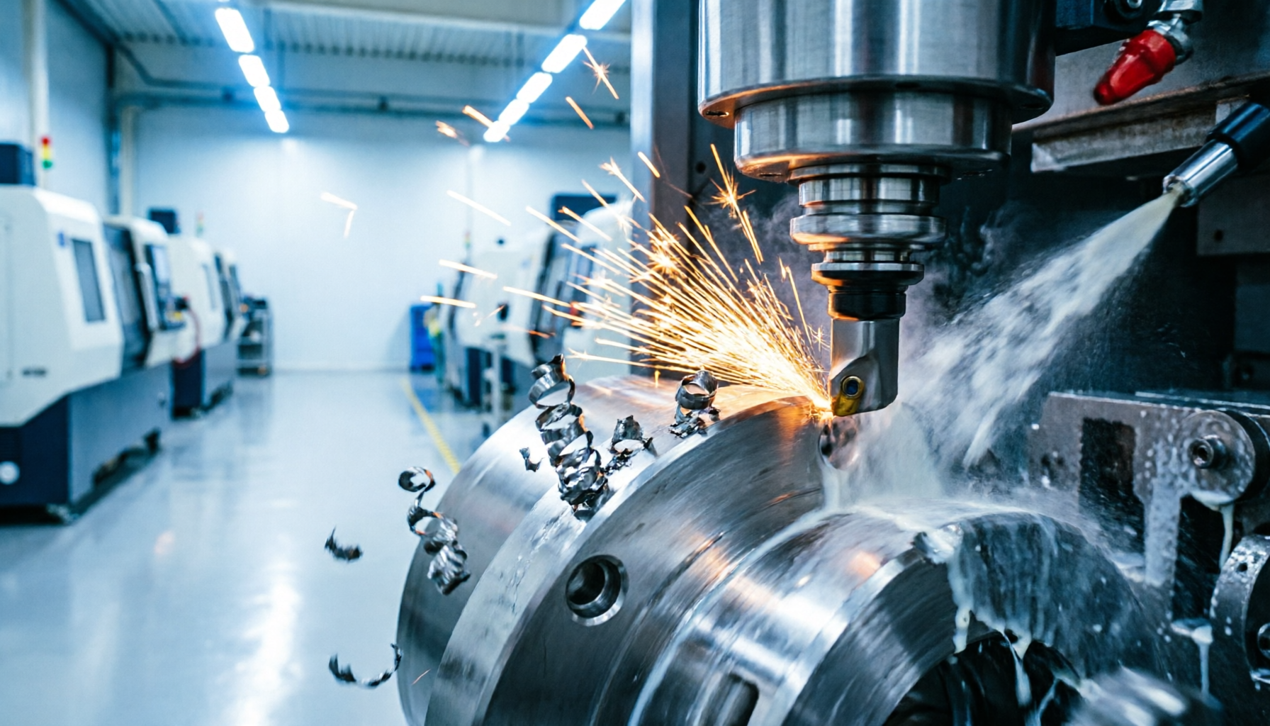 CNC precision machining of steel flange
