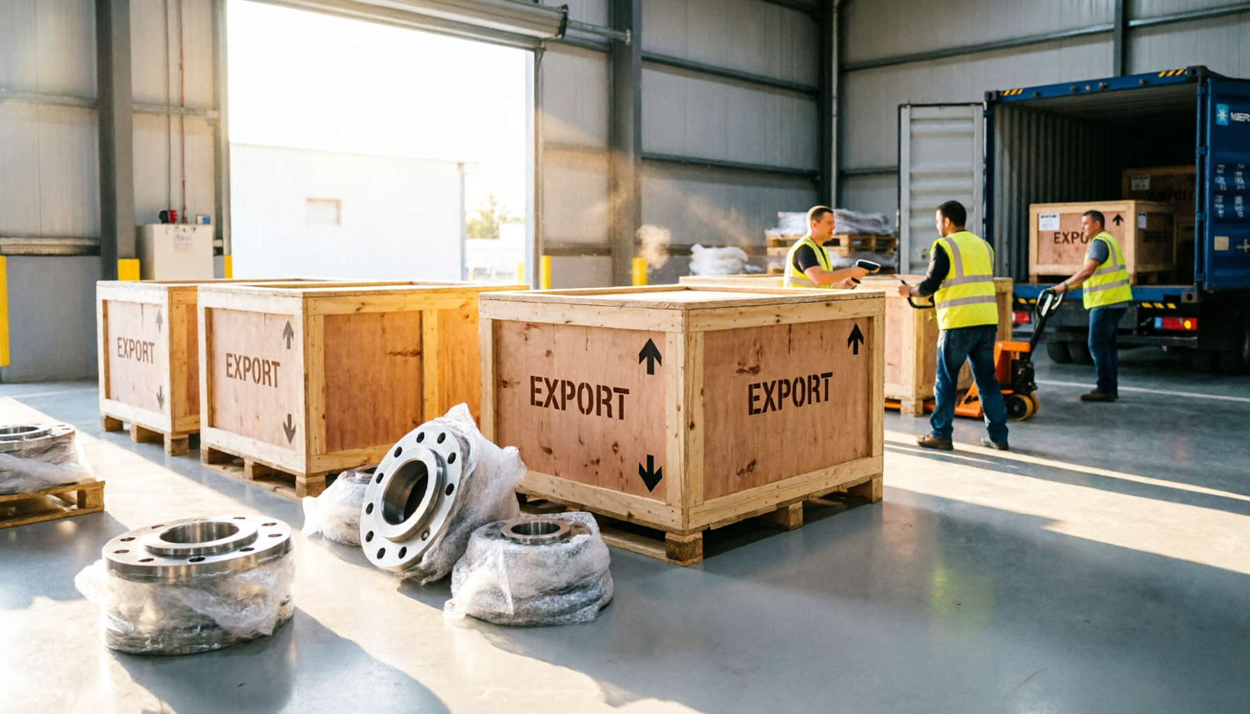 Flange export shipping and packaging