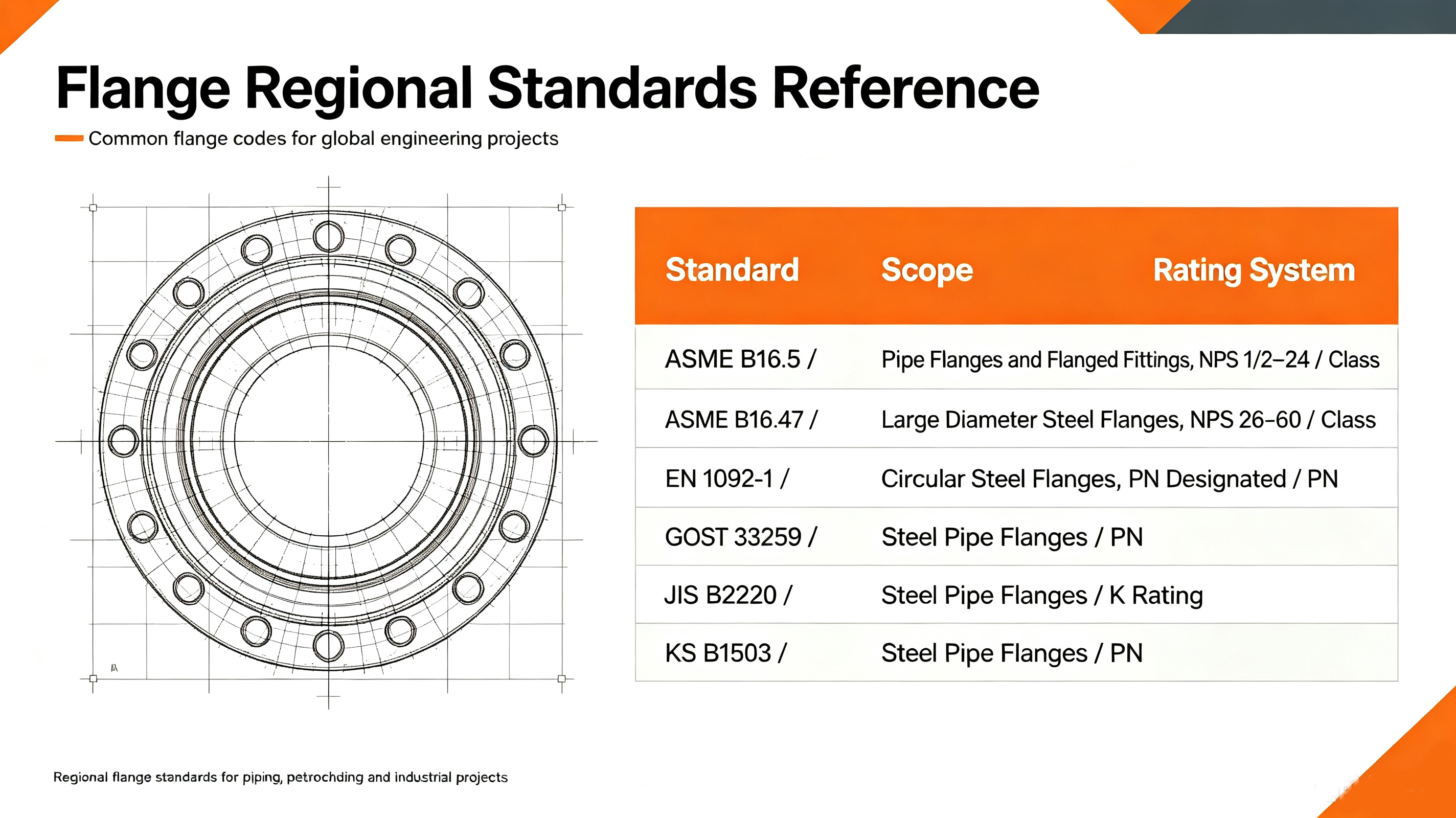 What are the international standards for flanges?