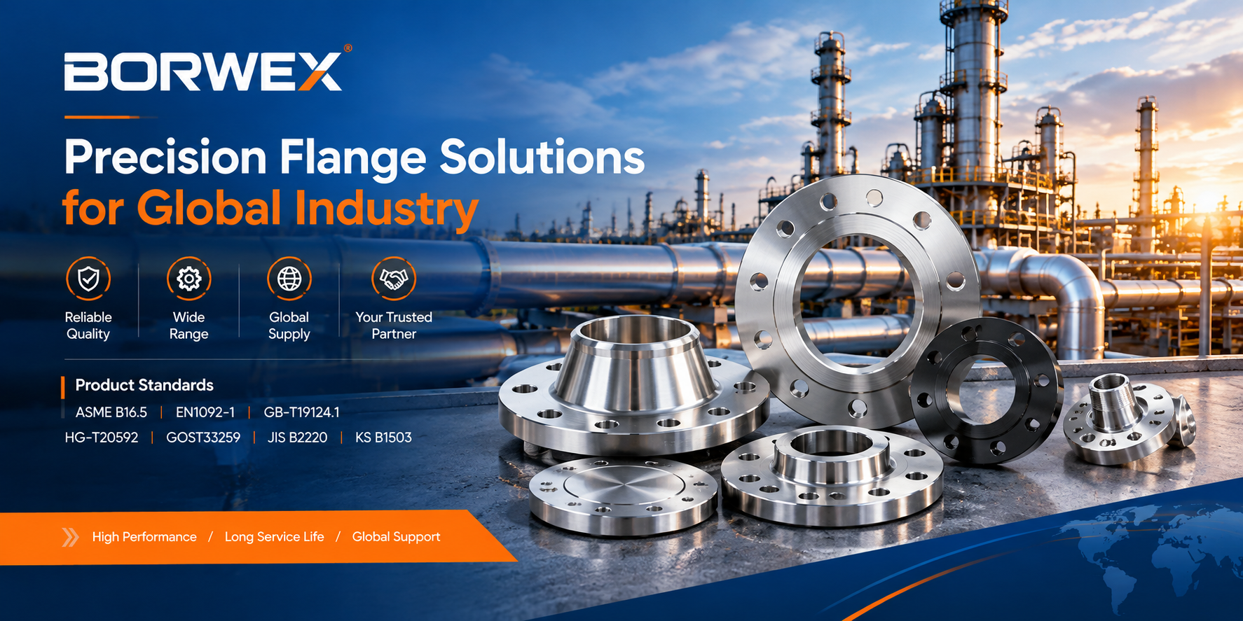 BORWEX precision flange machining workshop