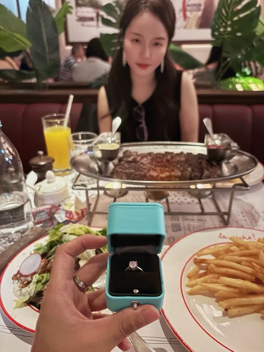 求婚当晚的合影