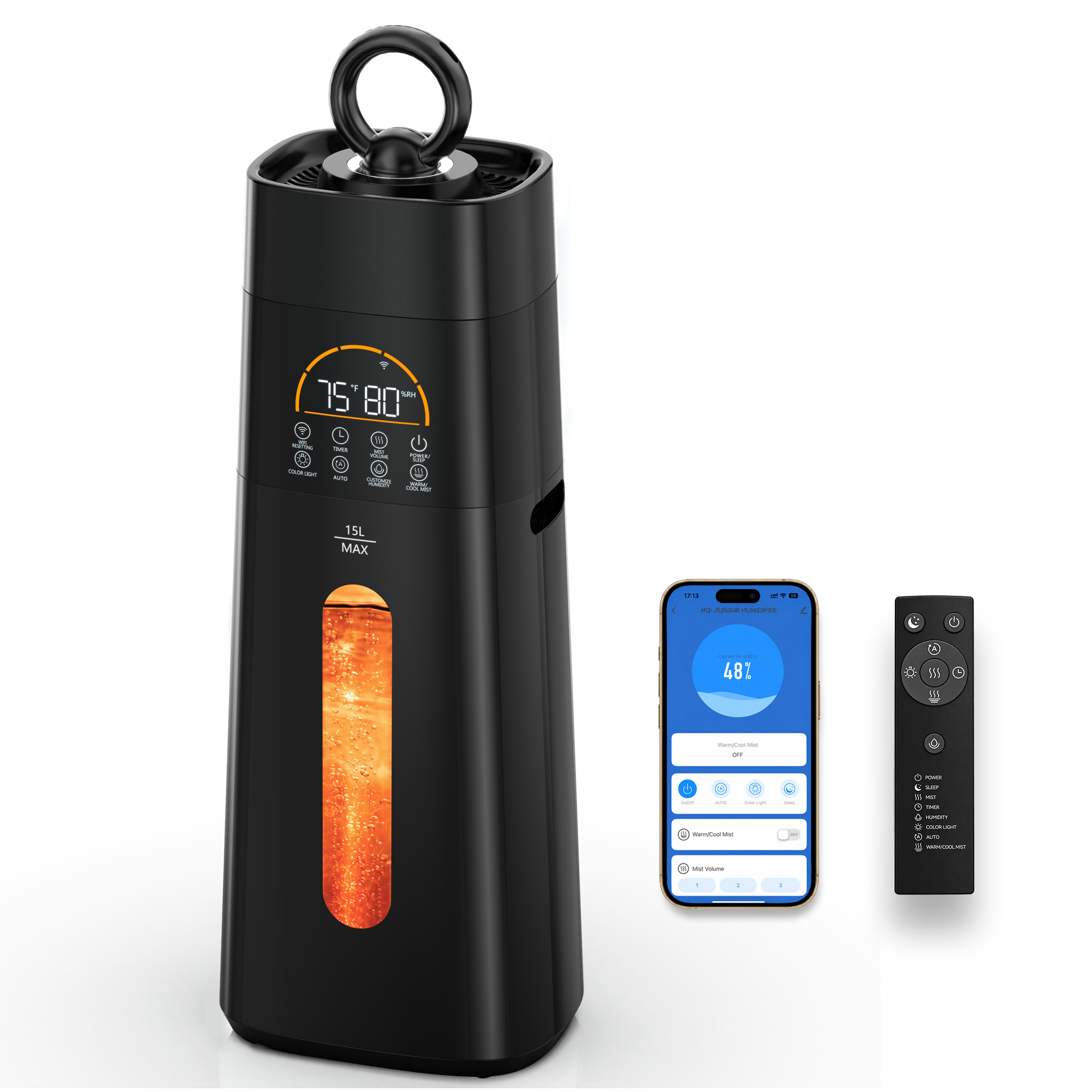 Humidifier Large Room, 15L/3.96 Gal 1000 sq.ft, Warm & Cool Mist Humidifiers for Bedroom with 400mL/H Spray Output