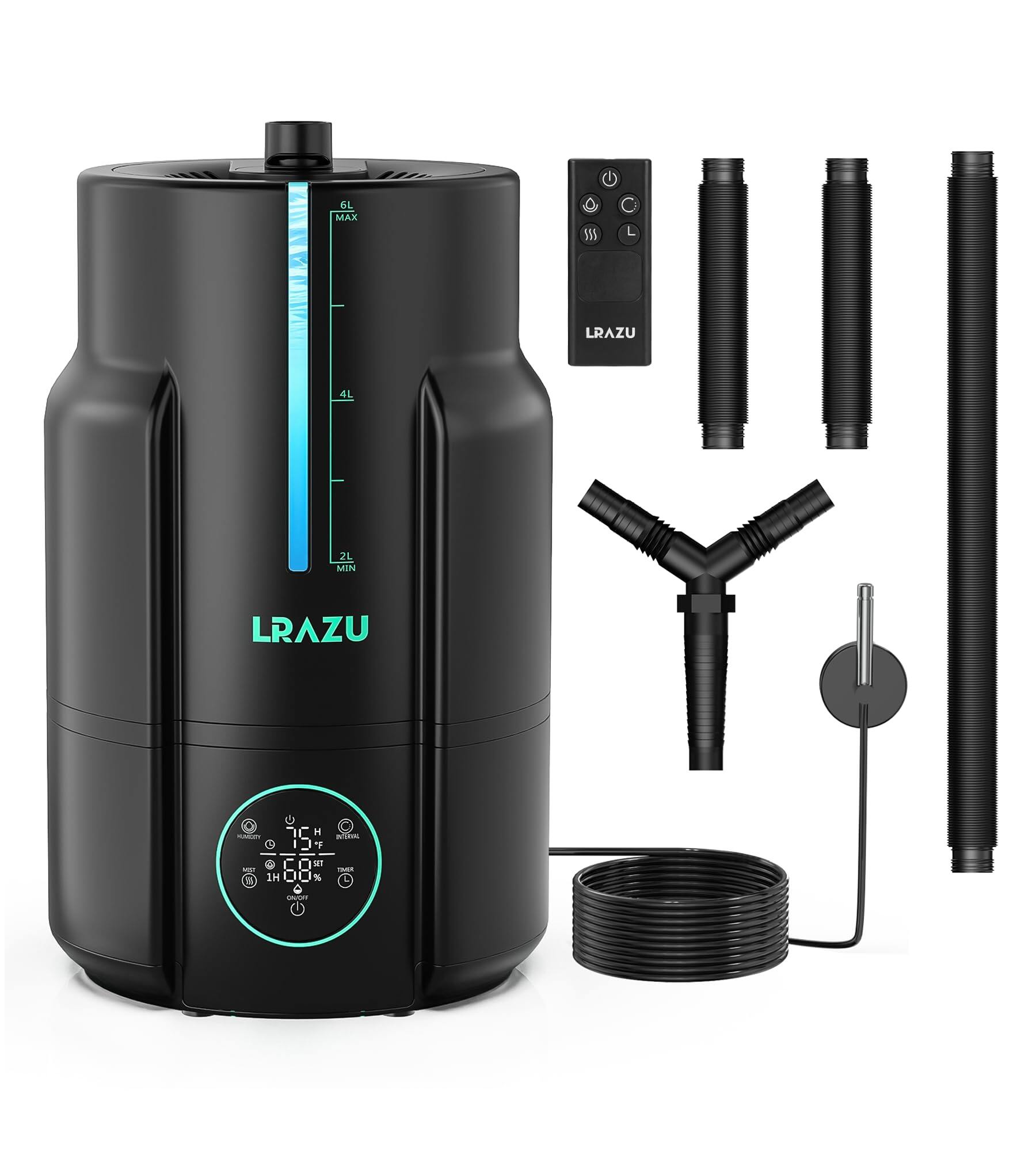 LRAZU 6L/1.6 Gal Reptile Fogger Humidifier, Misting System for Reptiles with Extendable Targeting Hose