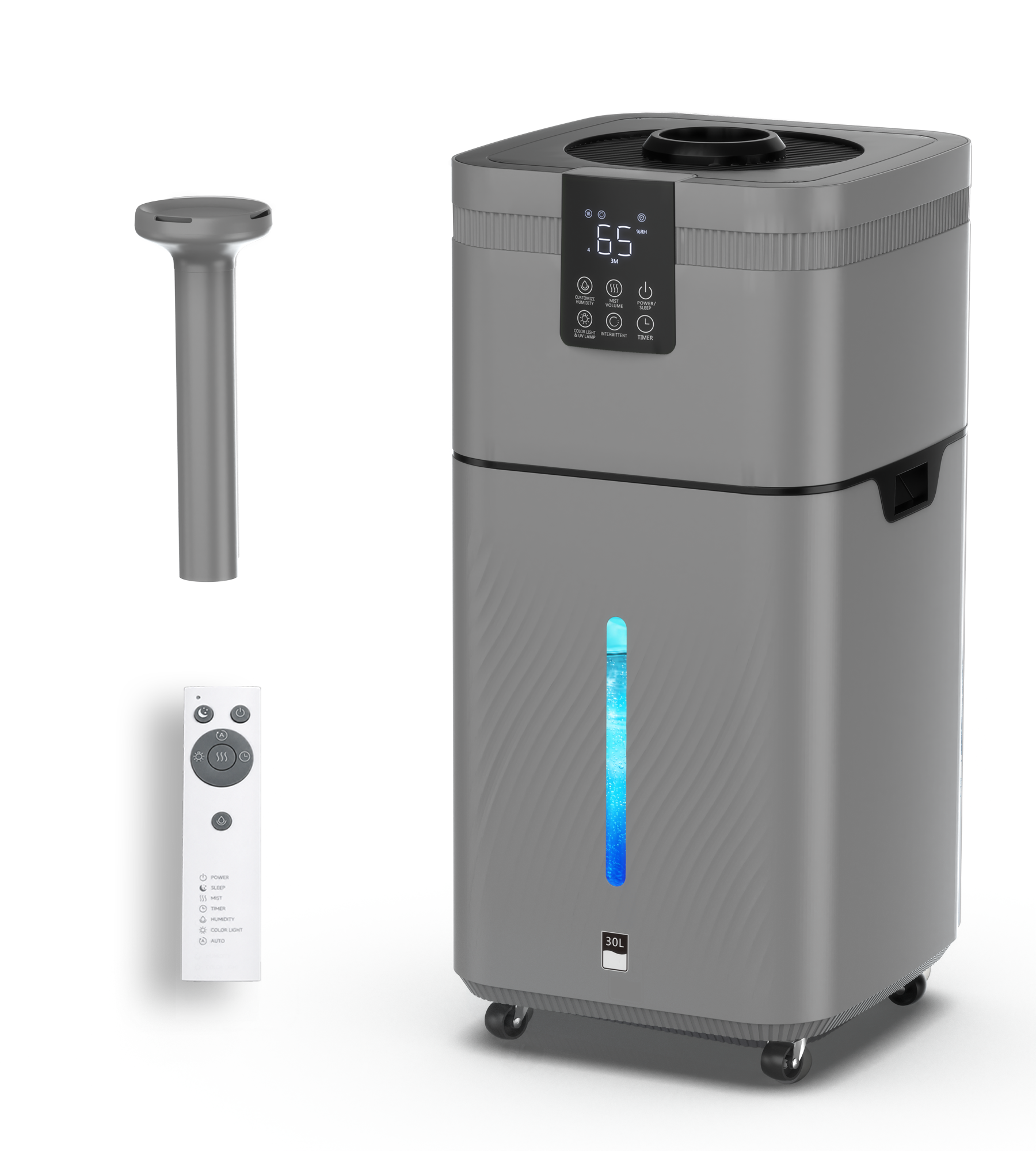 30L/7.93Gal Commercial Humidifier for Large Room 4200 sq ft, 3000mL/H Whole House Humidifiers