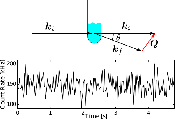 Light scattering setup and intensity fluctuations