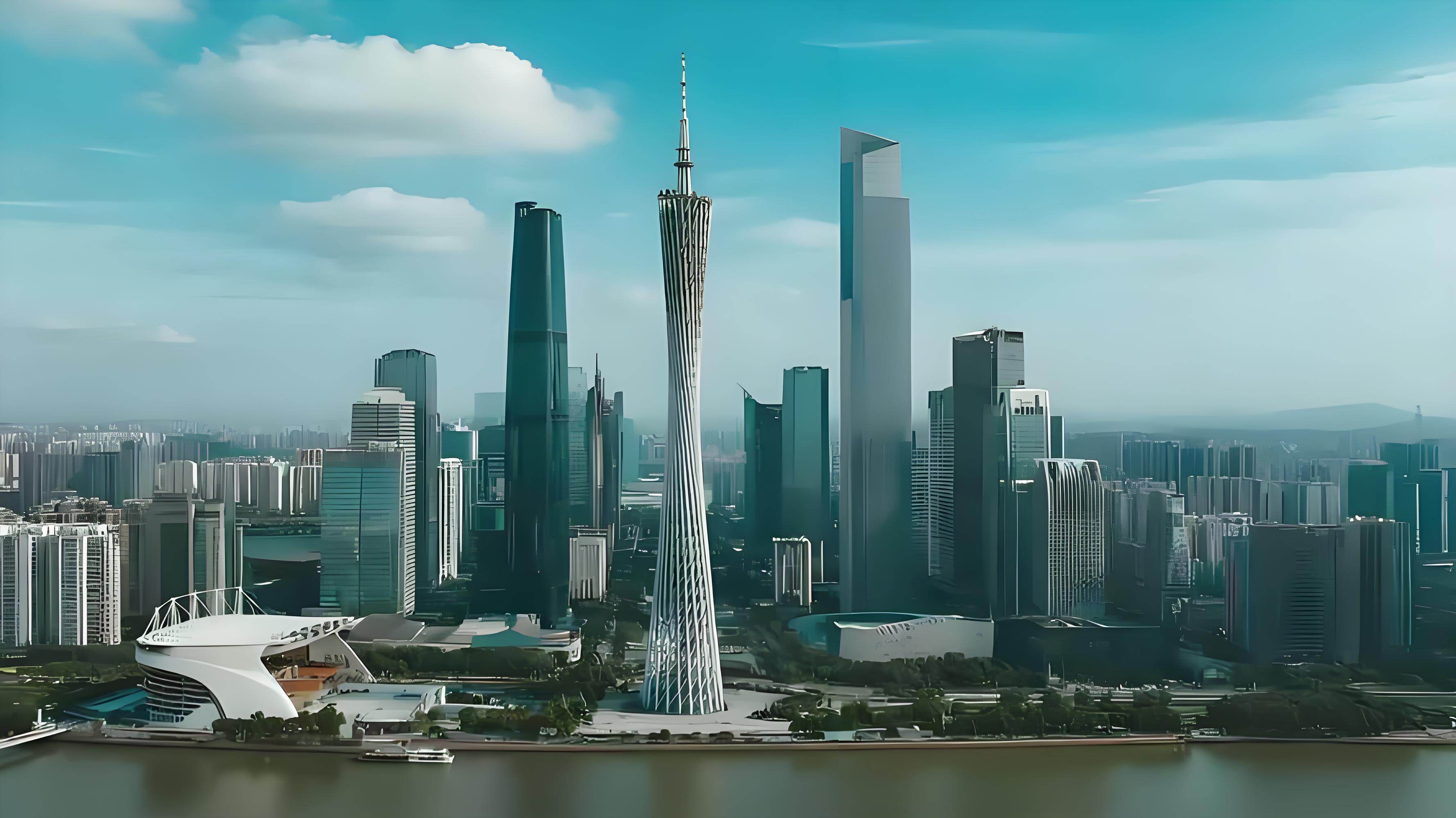 广州塔白天全景