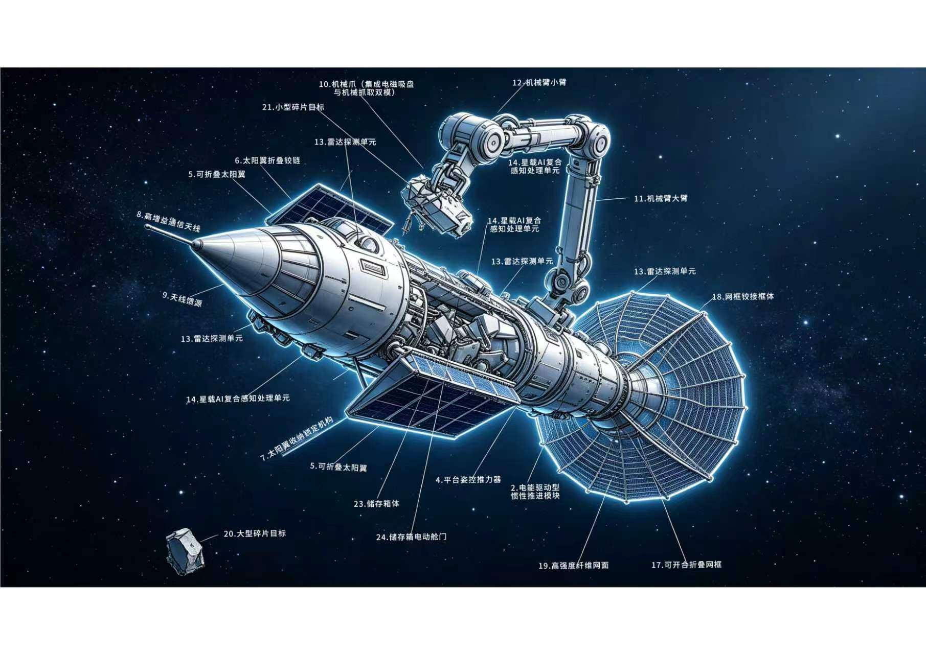 太空碎片清理卫星系统