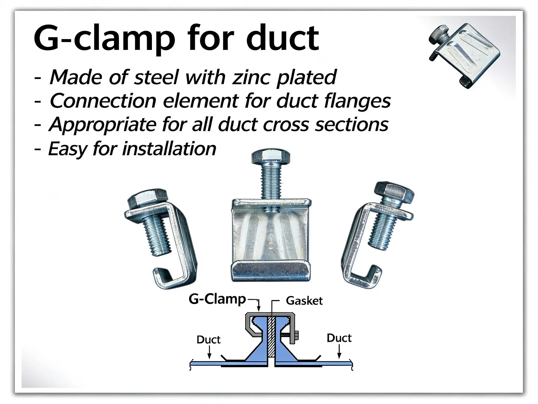 G CLAMP FOR AIR DUCTS thumbnail 3