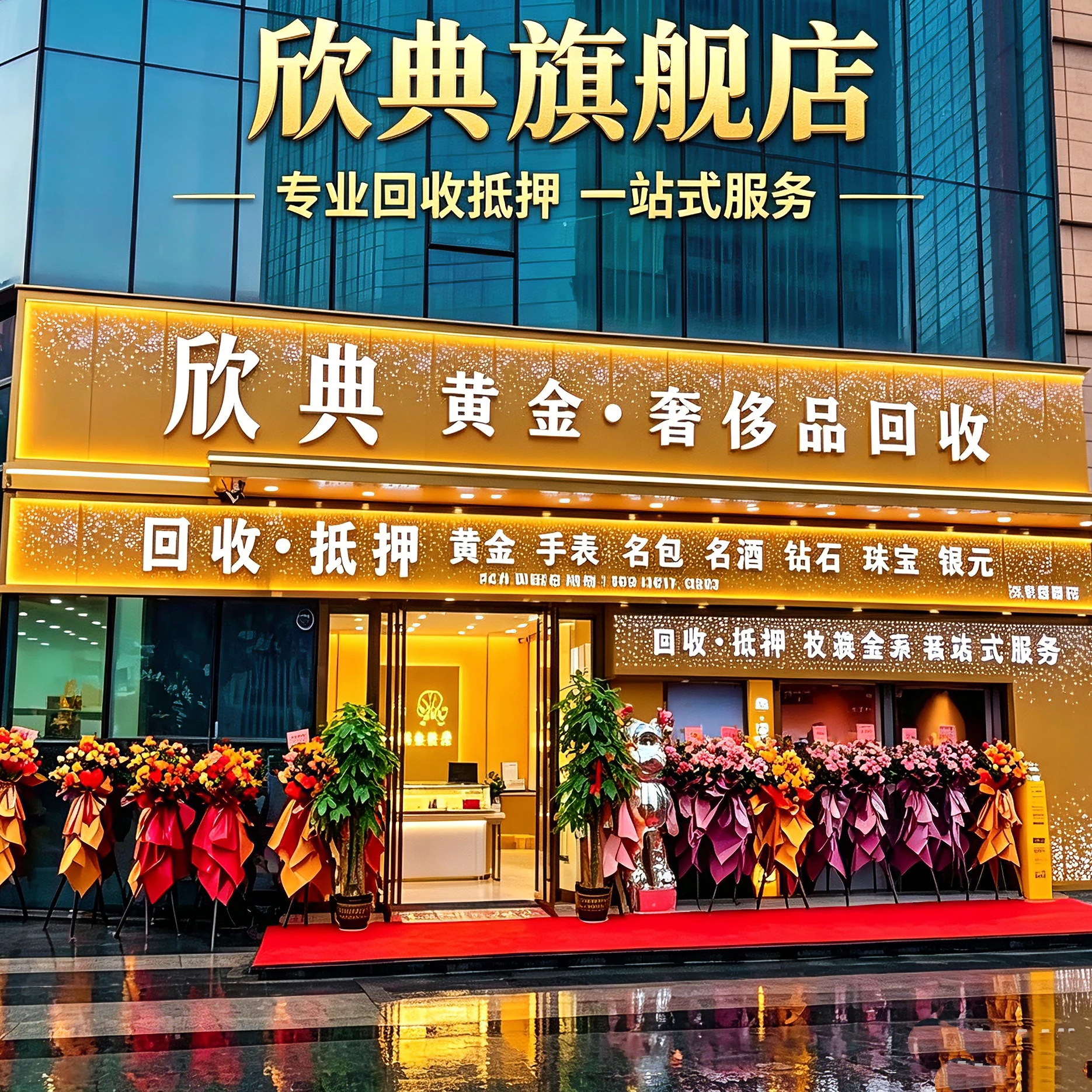 欣典黄金奢侈品回收（长沙旗舰店）门店外观