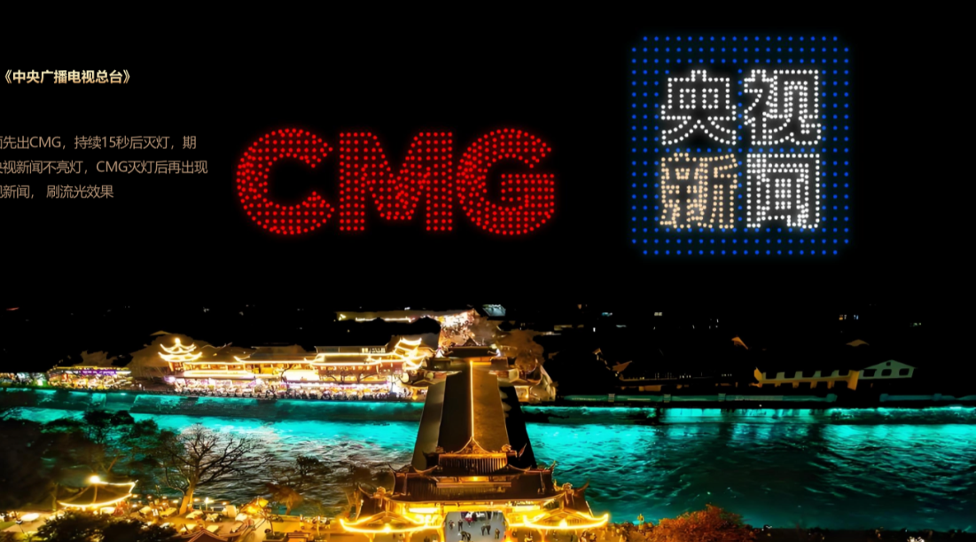 央视新闻|中央广播电视总台| 新闻联播| CCTV| 央视新闻“闪耀中国红”无人机表演
