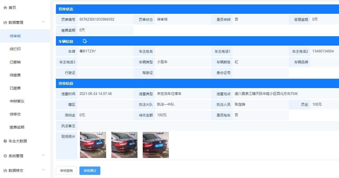 违章停车执法系统