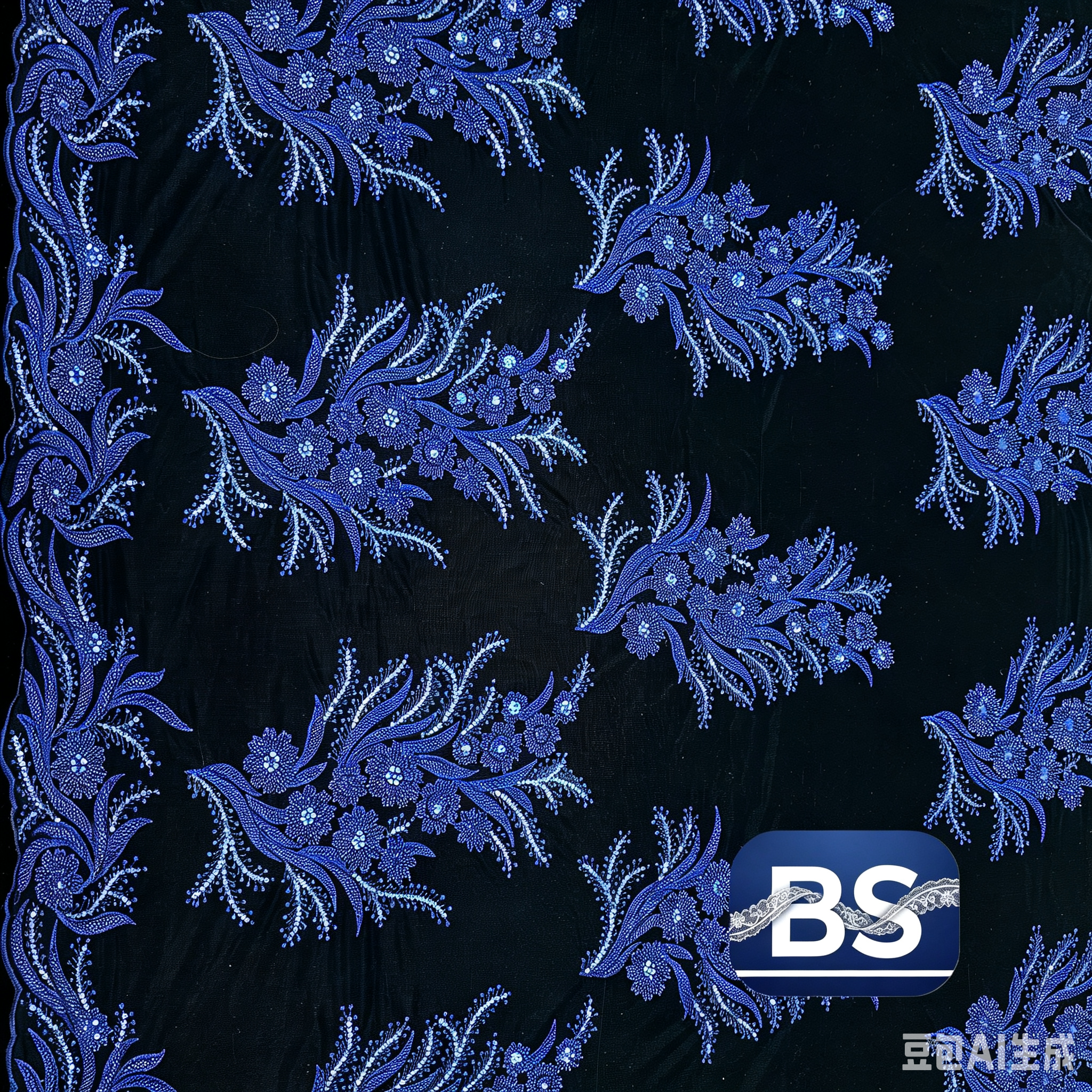 Sequin & bugle bead fabric-SB01