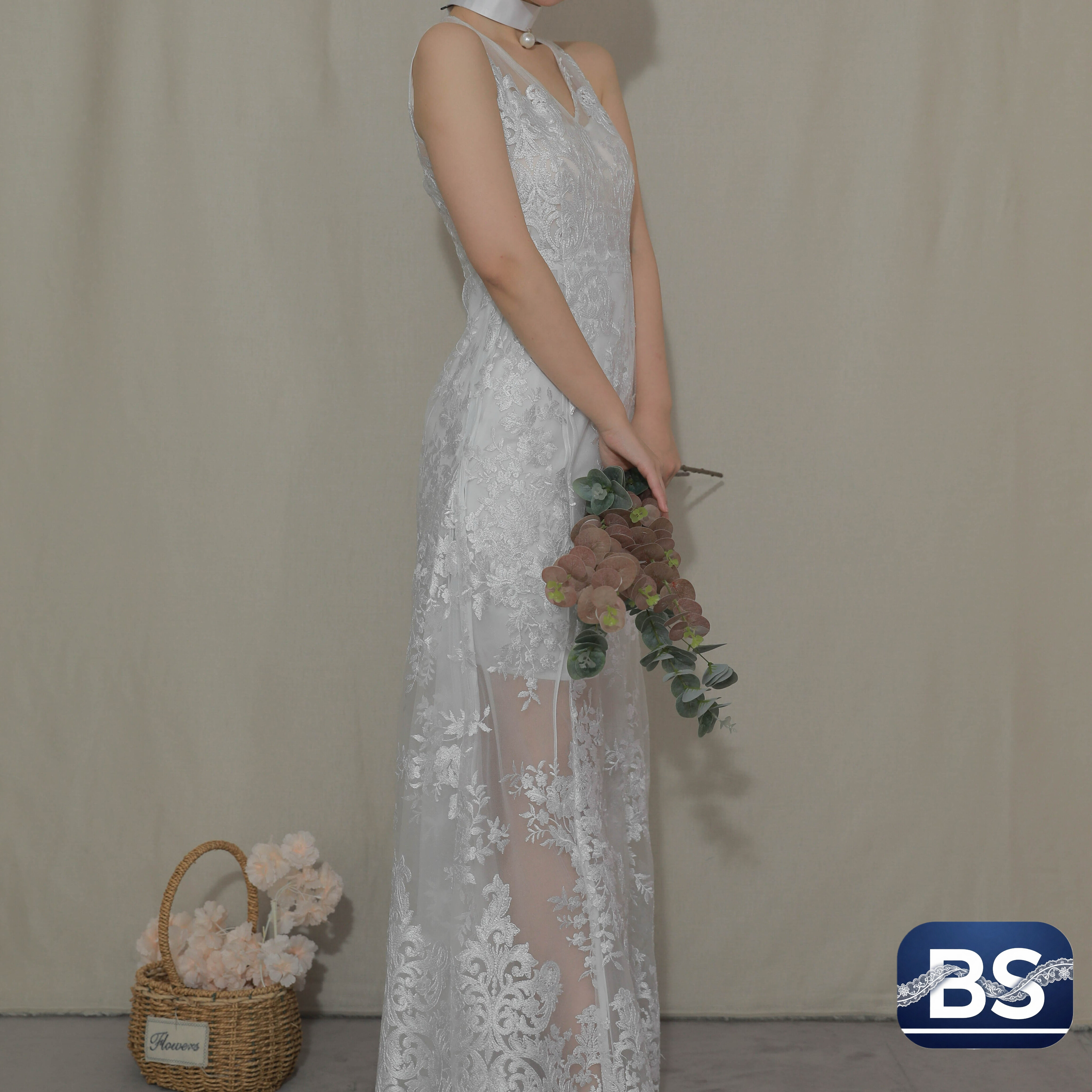 Polyester mesh long skirt-E1 view 2