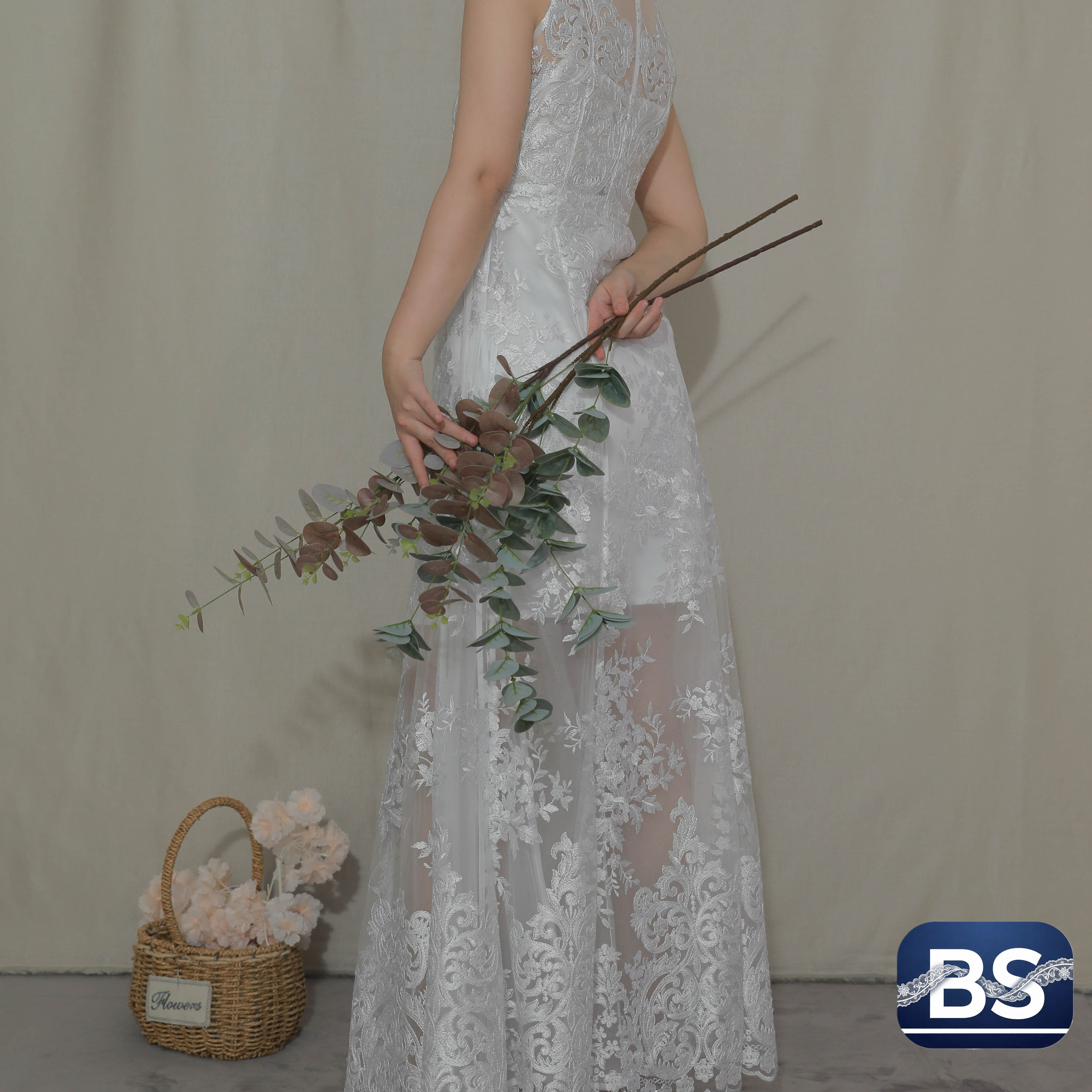 Polyester mesh long skirt-E1 view 4