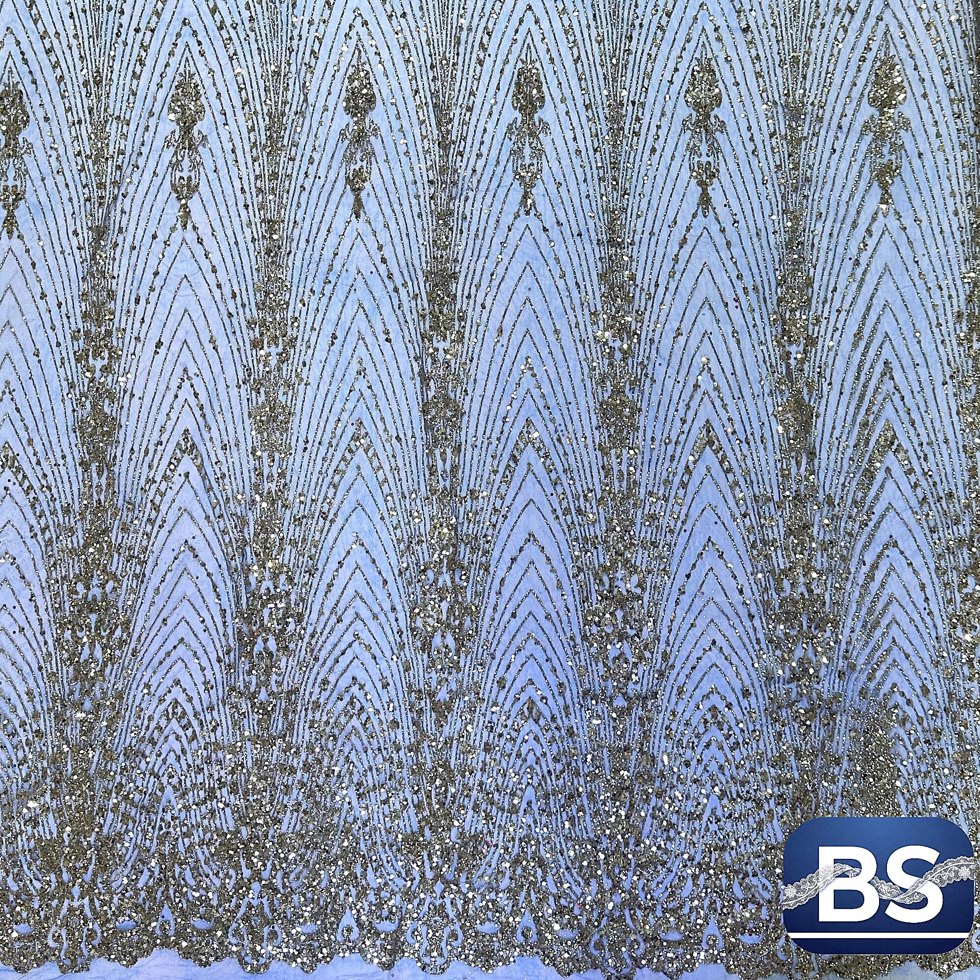 Gold powder net fabric -JF01 view 4