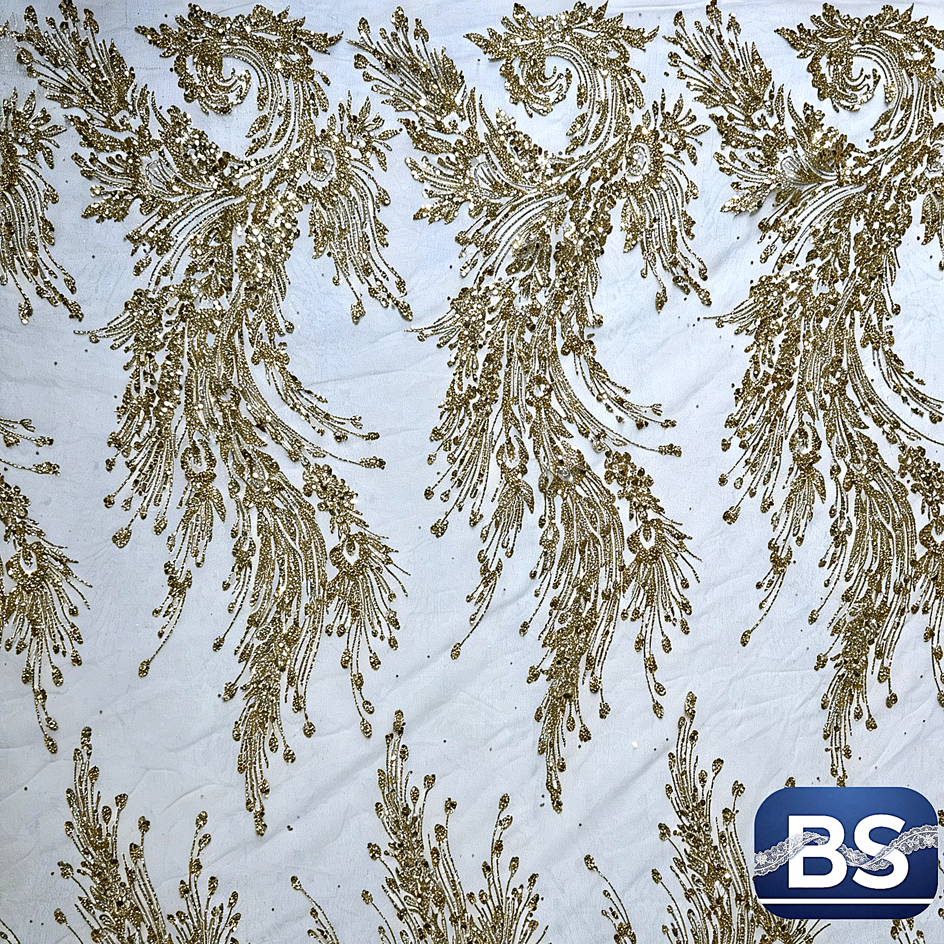 Gold powder net fabric -JF01 view 2