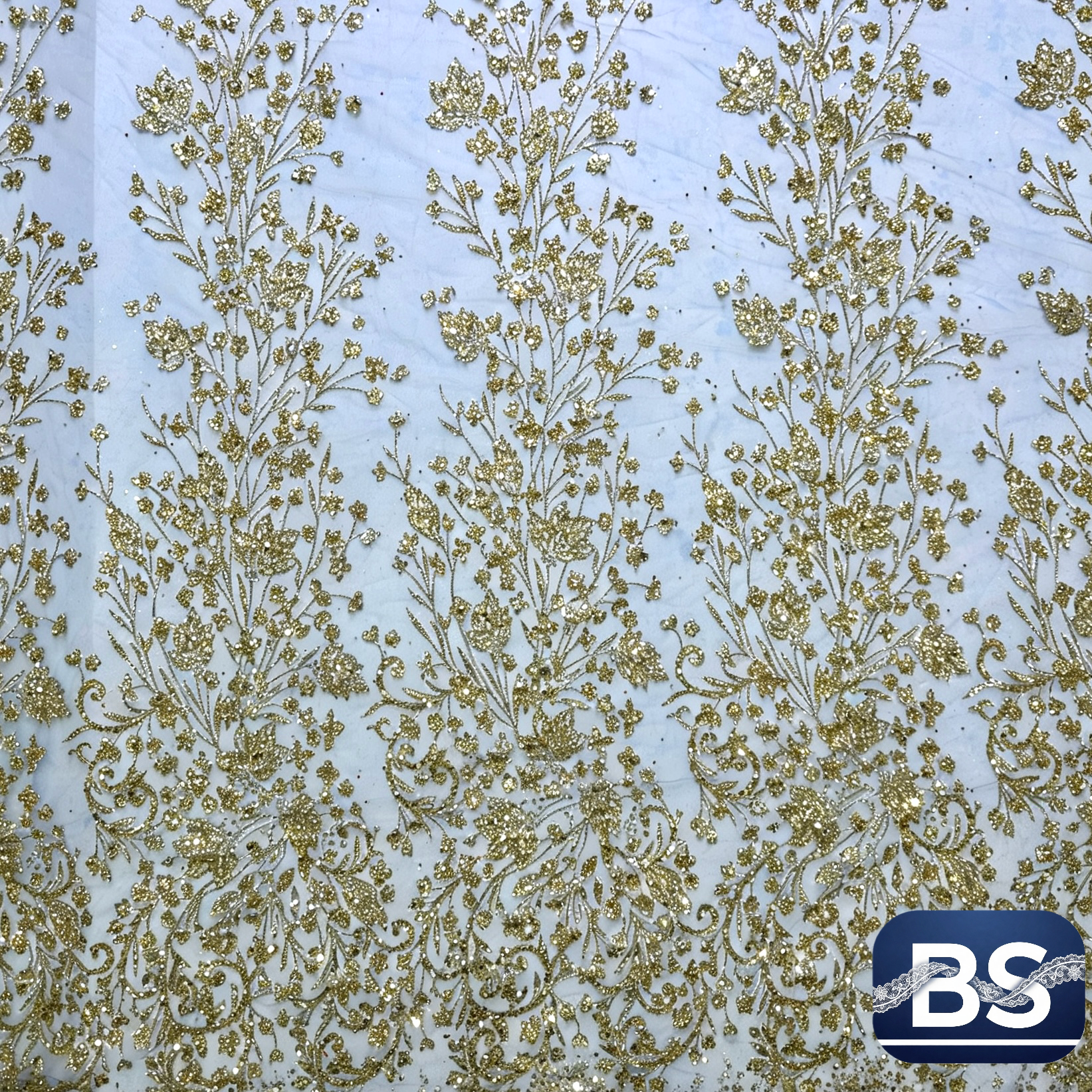 Gold powder net fabric -JF01 view 3