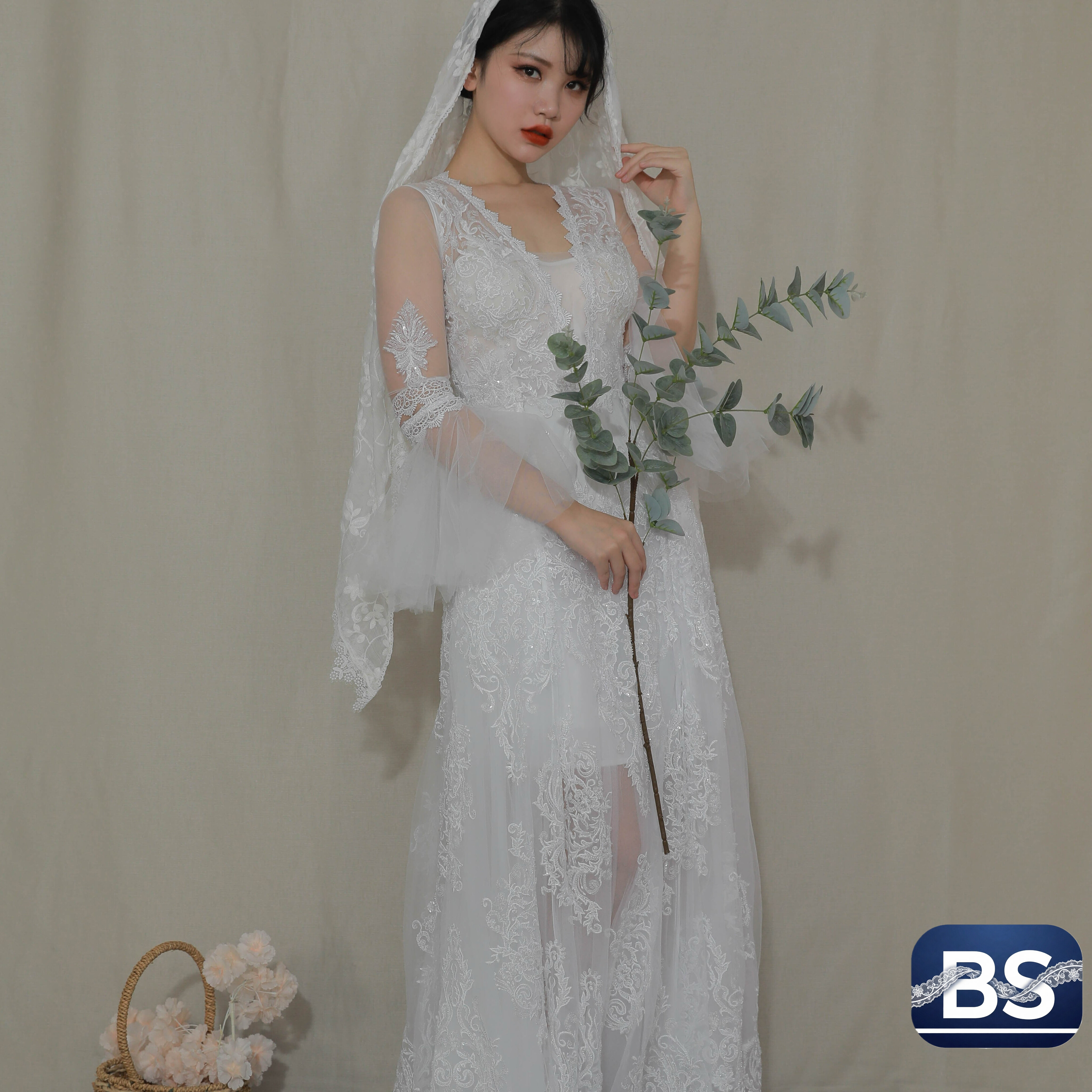 Sequin mesh long skirt-D1 view 5
