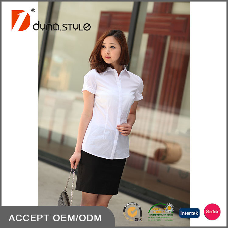 Custom Lady's Women Female White Shirt Blouse