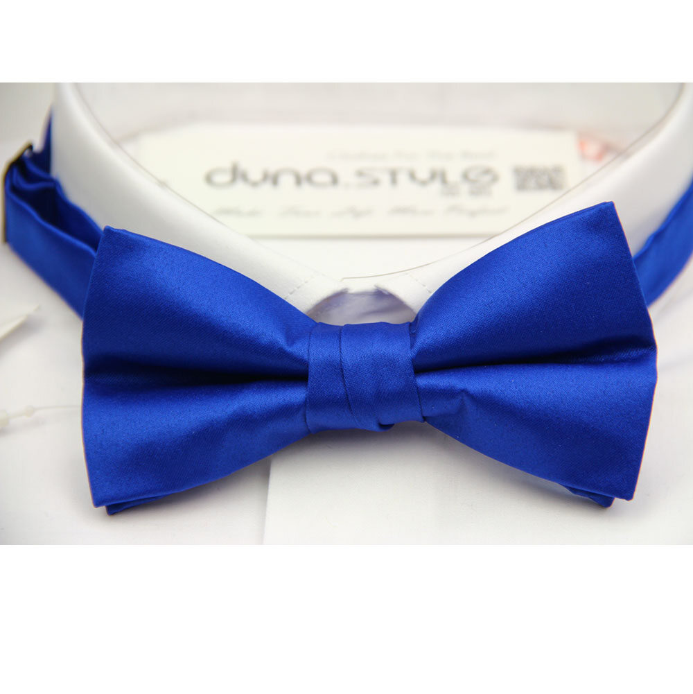 Navy Blue Satin Bow Tie