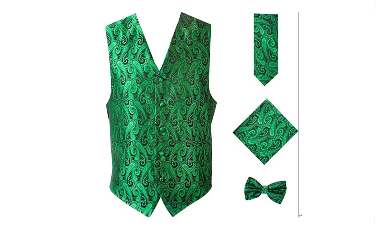 Custom Paisley Jacquard Tie Pcoket Bow Vest Set