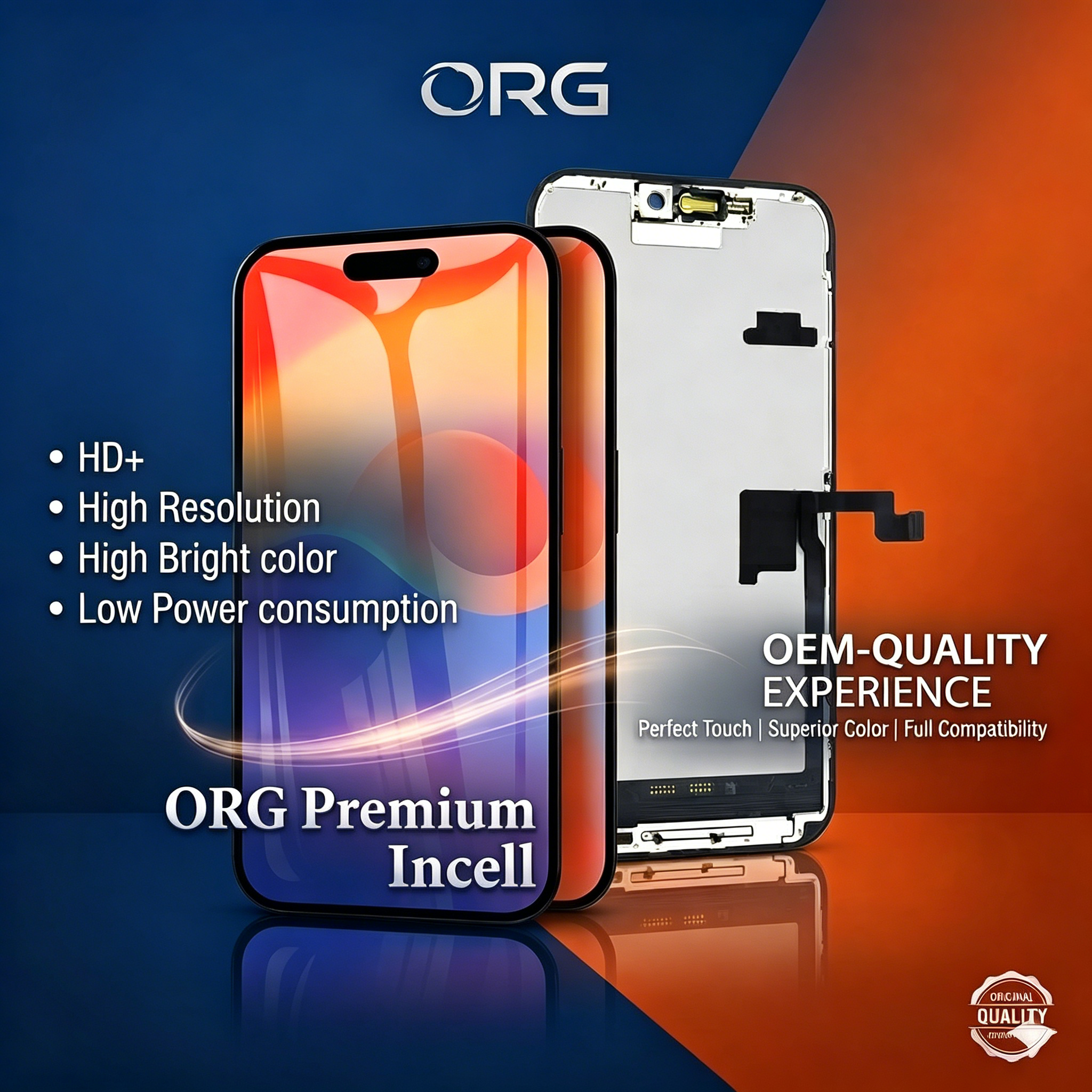 ORG X-17 Premium Incell for iPhone | HD+ High Bright Repair LCD