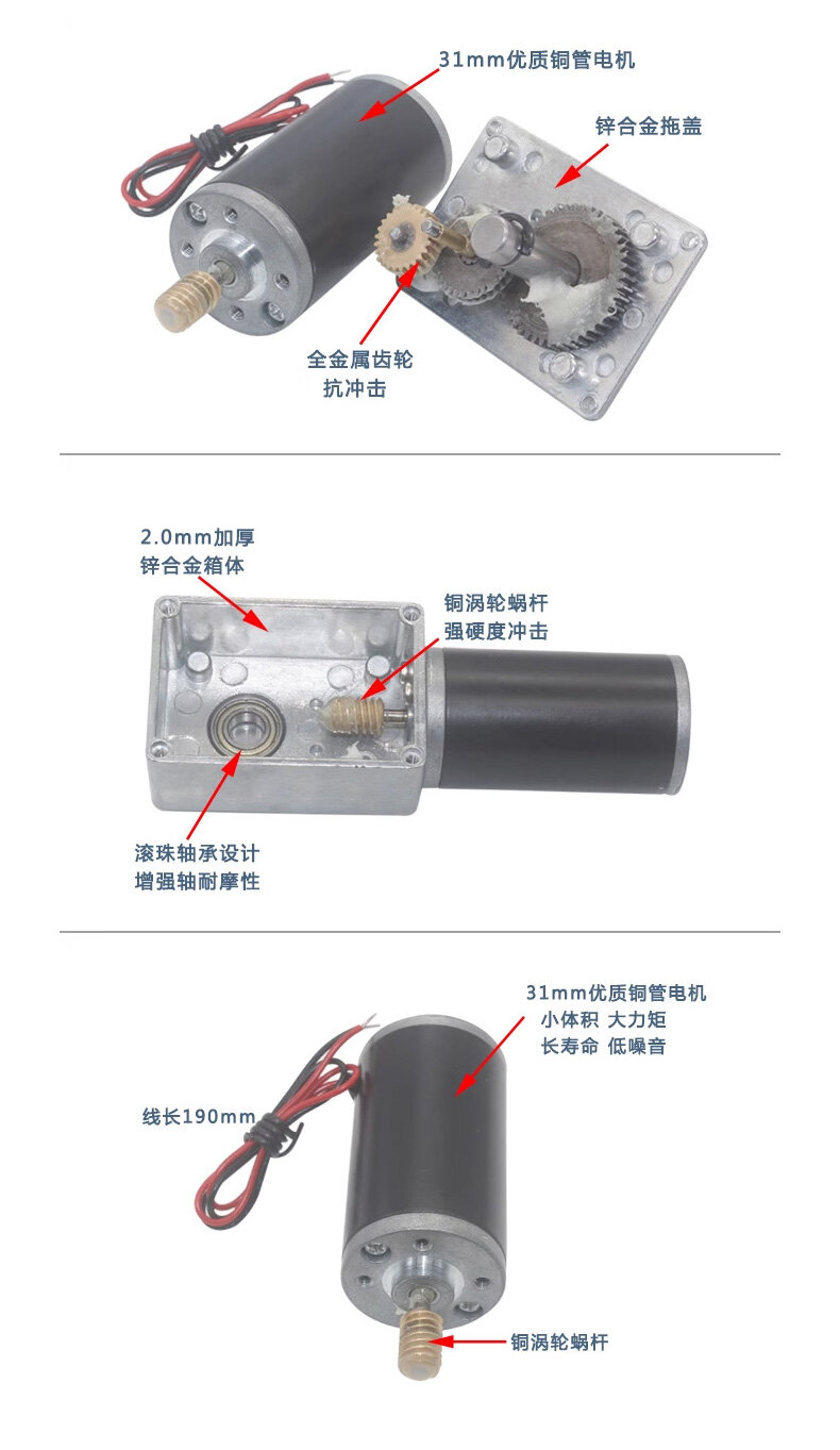 5840-31ZY蜗轮蜗杆减速电机（单出轴） - 详情 5
