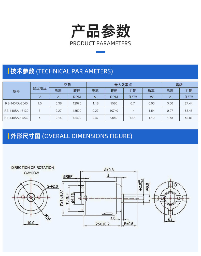 CR140有刷直流电机 - 详情 2