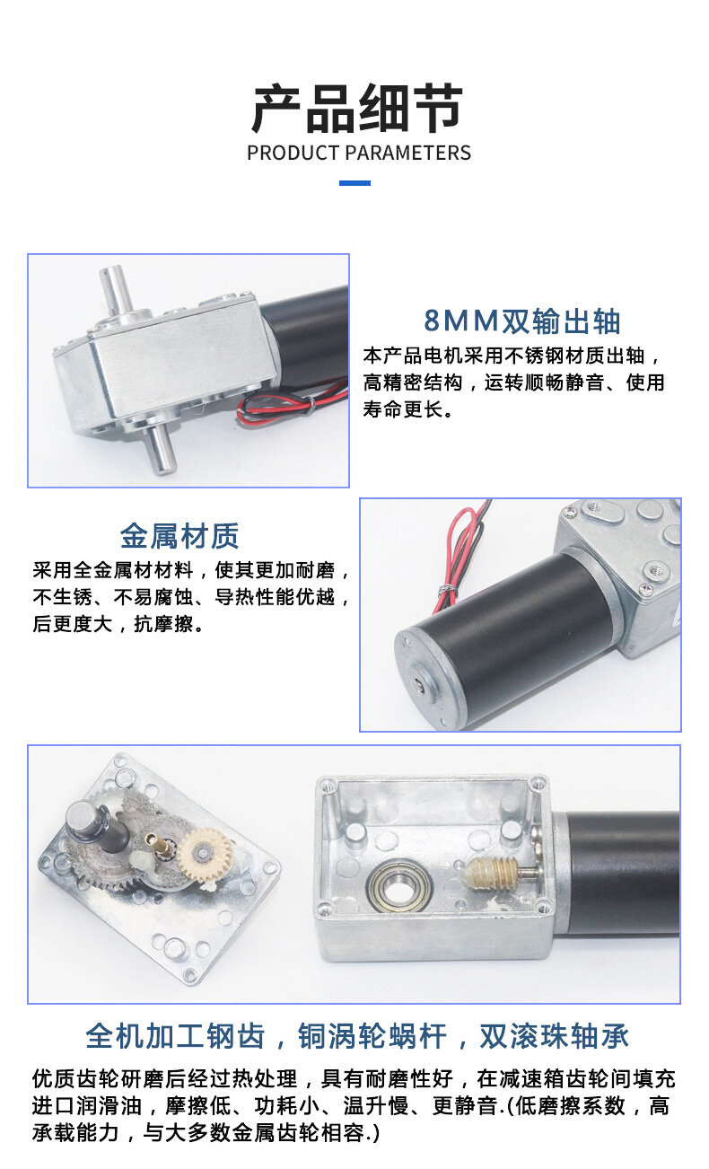 5840-31ZY蜗轮蜗杆减速电机（双出轴） - 详情 4