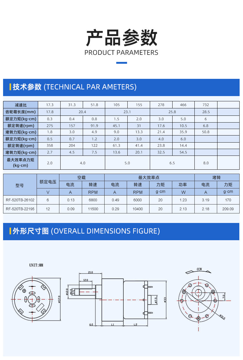 GB37-520齿轮减速电机 - 详情 2