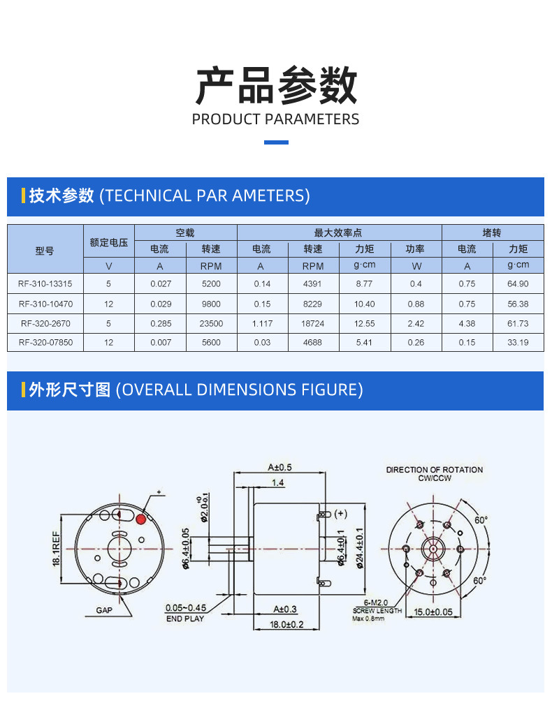 CRF-310有刷直流电机 - 详情 2
