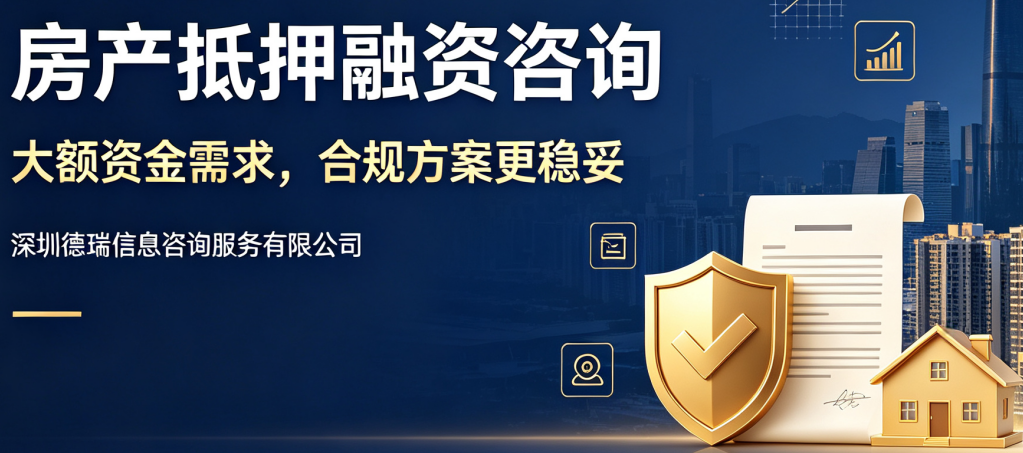深圳德瑞信息咨询：房产抵押融资咨询服务，大额资金需求的合规解决方案
