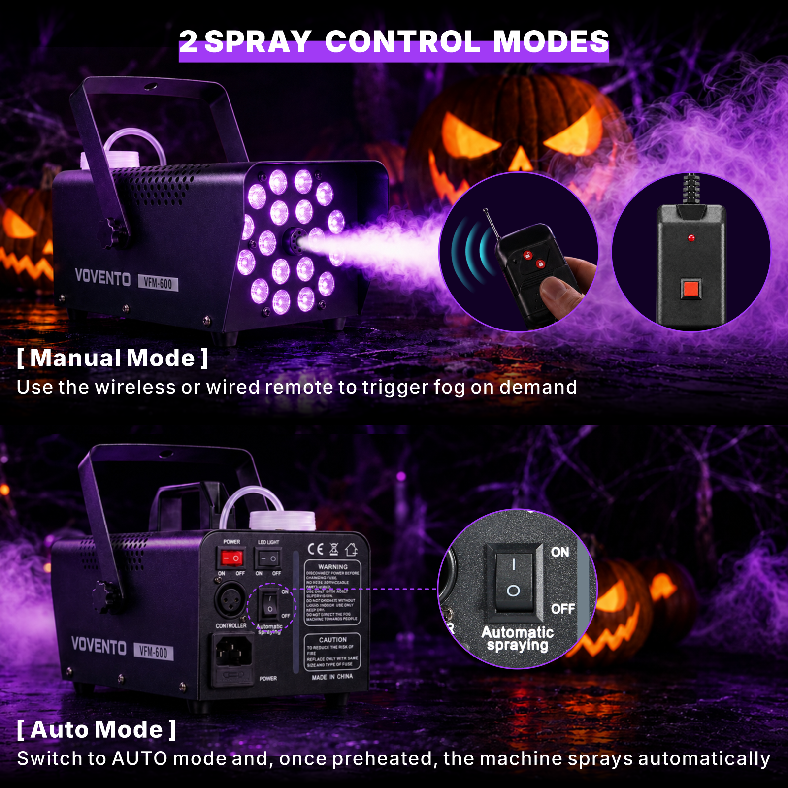 2 Spray Control Modes - Manual and Auto