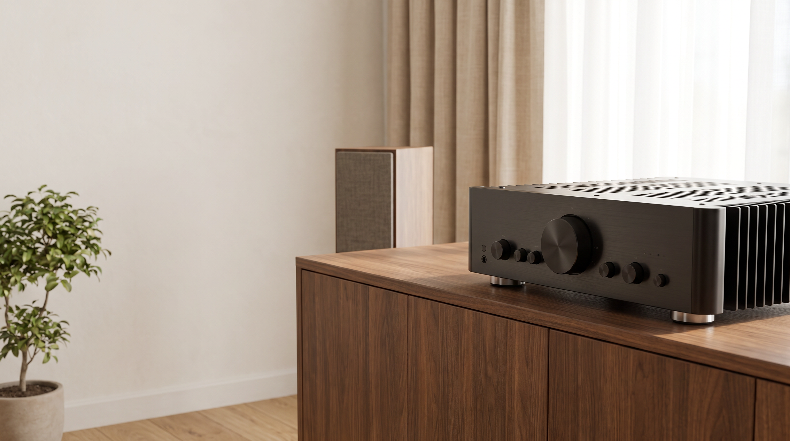 Audio system connections in a natural setting - scene concept