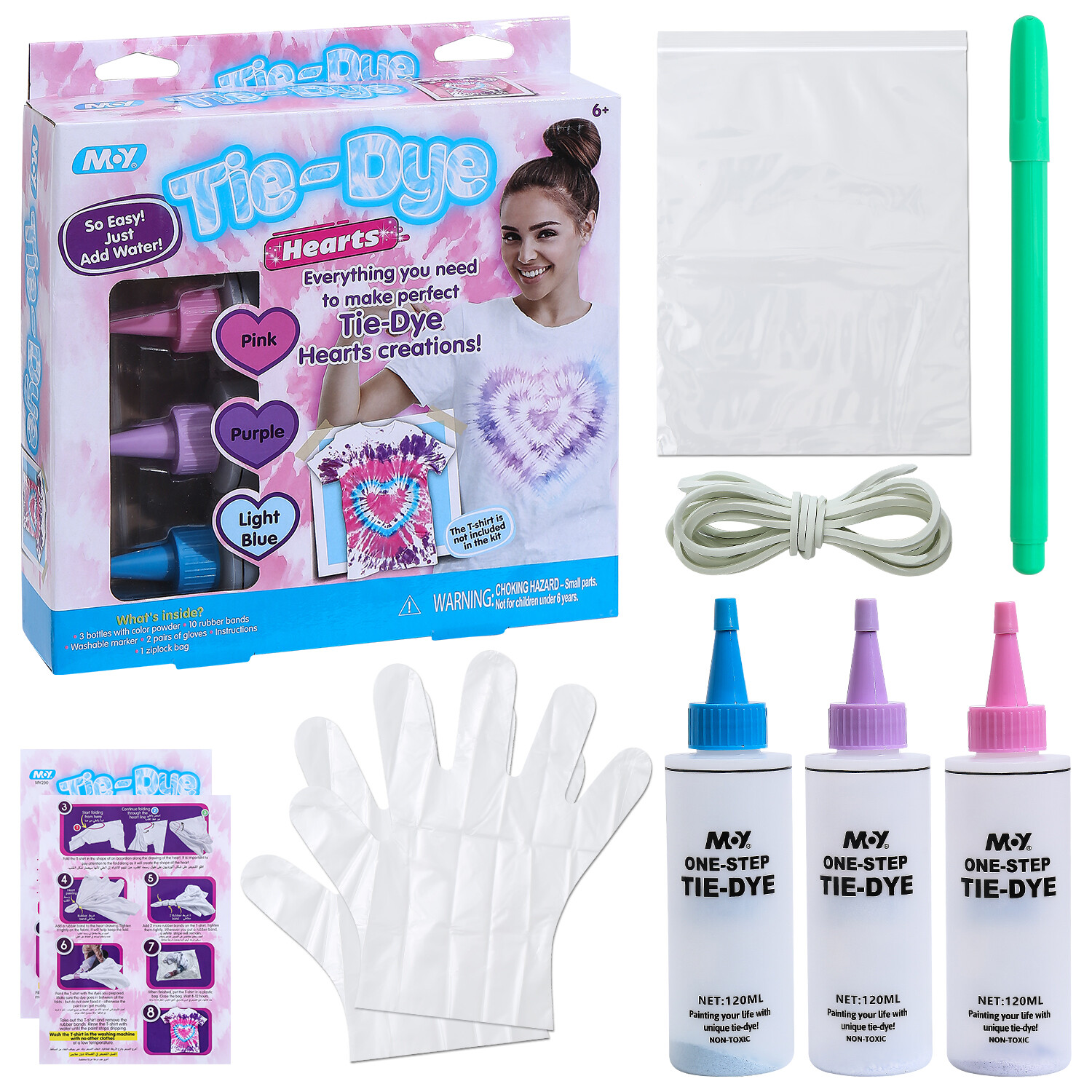 3-Color Tie-Dye Kit / Fabric Pen Edition