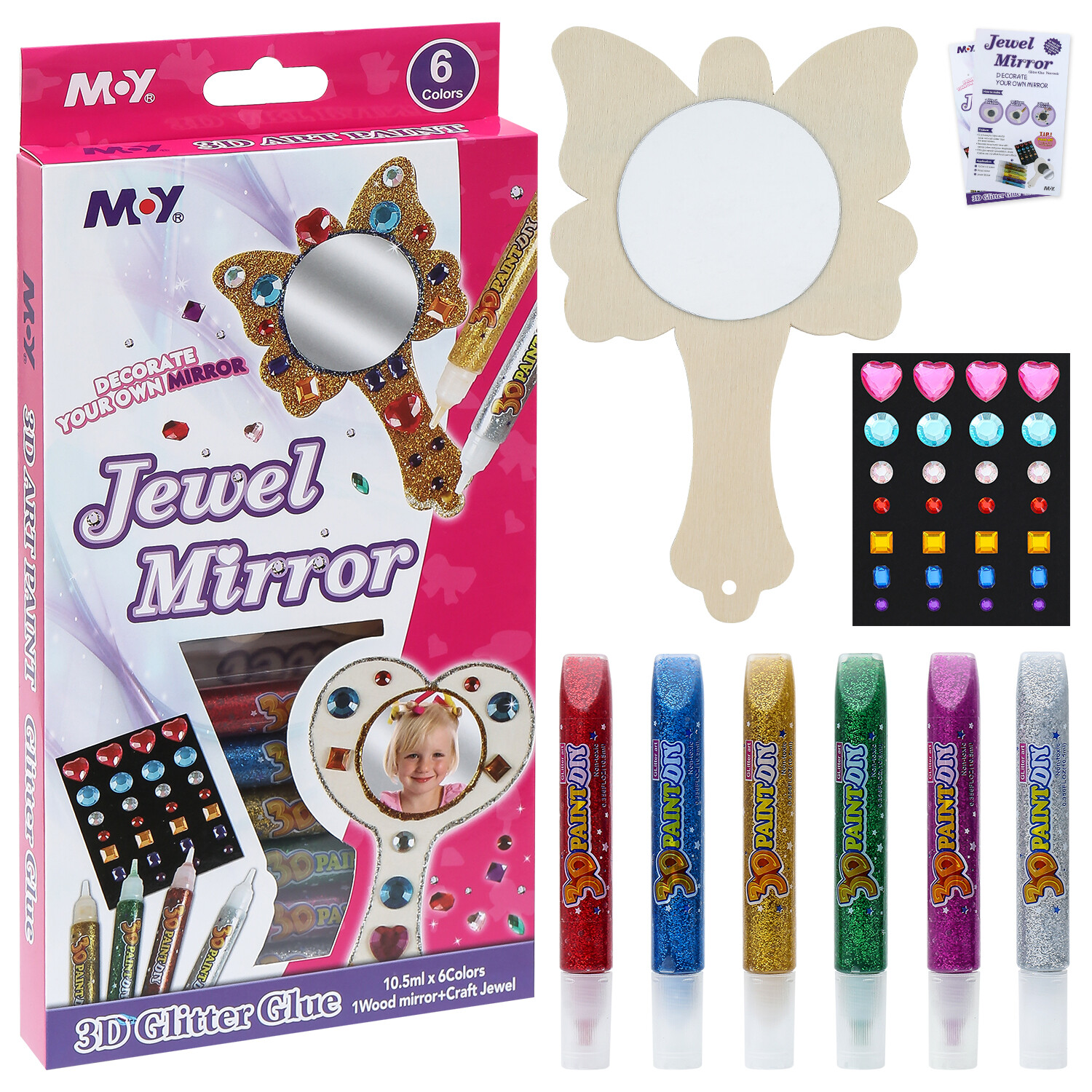 Bedazzling Mirror Glue Art Kit