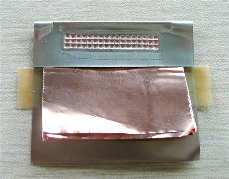 Copper foil metal sheet soldering sample