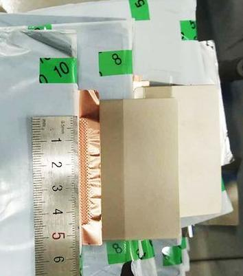 Copper busbar metal sheet composite welding sample