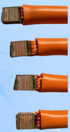 Orange cable end soldering sample