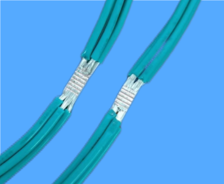 Green cable splicing welding sample