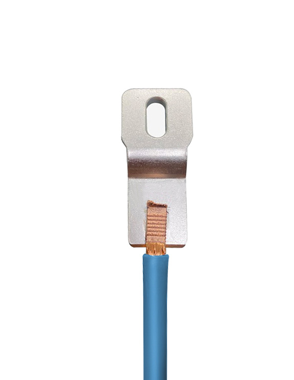 Blue cable terminal welding sample