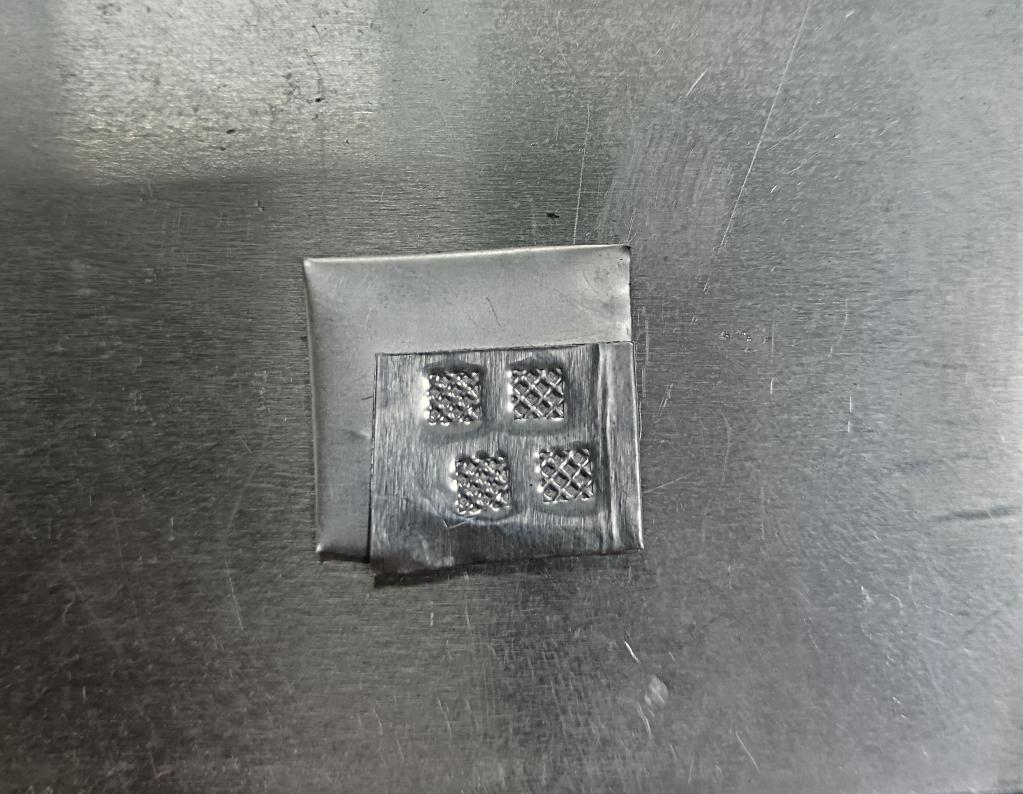 Four-grid welded metal sheet sample
