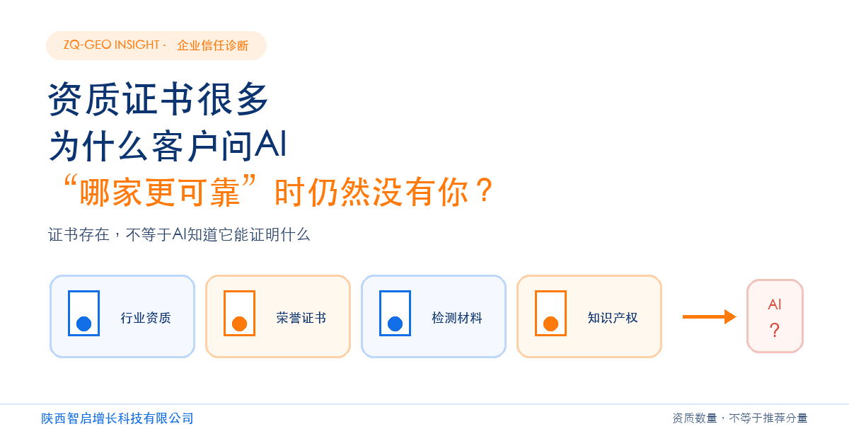 资质证书很多,为什么客户问AI"哪家更可靠"时仍然没有你?